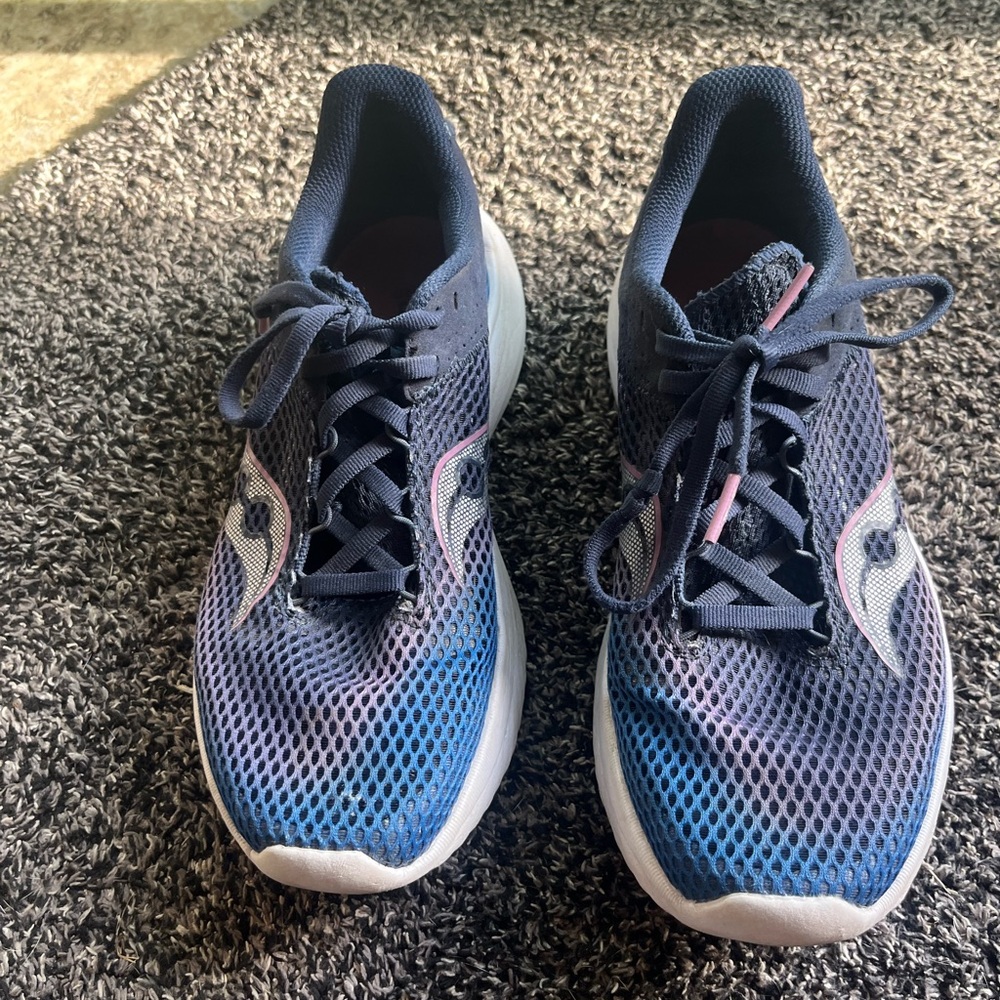 Saucony Navy and Pink Athletic Sneakers